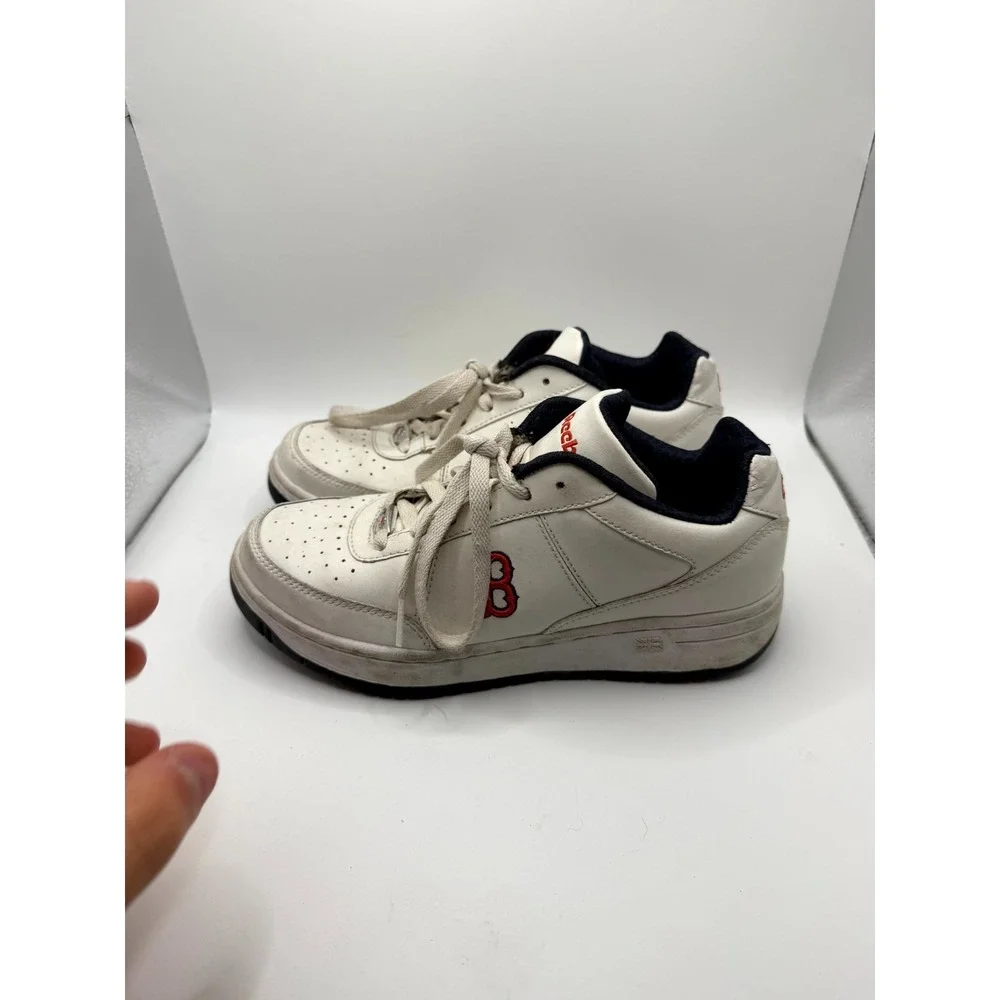 Reebok Boston Red Sox MLB‎ Mens 4.5 Sneaker White Leather Low Top Baseball Shoes